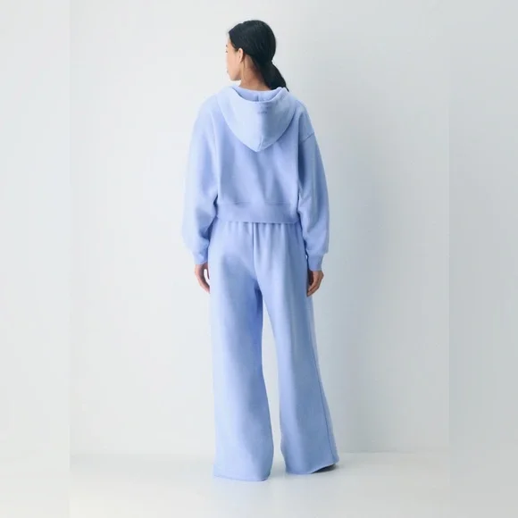 Aritzia | Cozy Sweatfleece Boyfriend Boxy Zip Hoodie in Dayflower Blue | Large - Picture 12 of 13